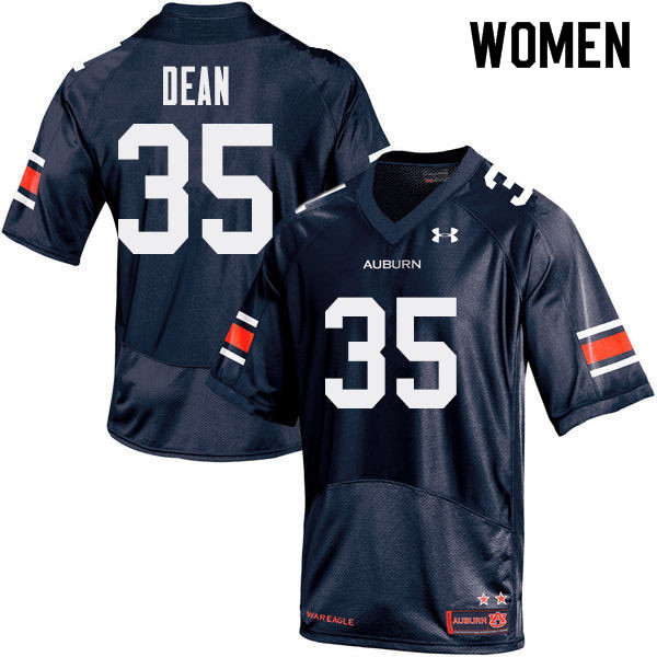 Women Auburn Tigers #35 Tanner Dean College Football Jerseys Sale-Navy